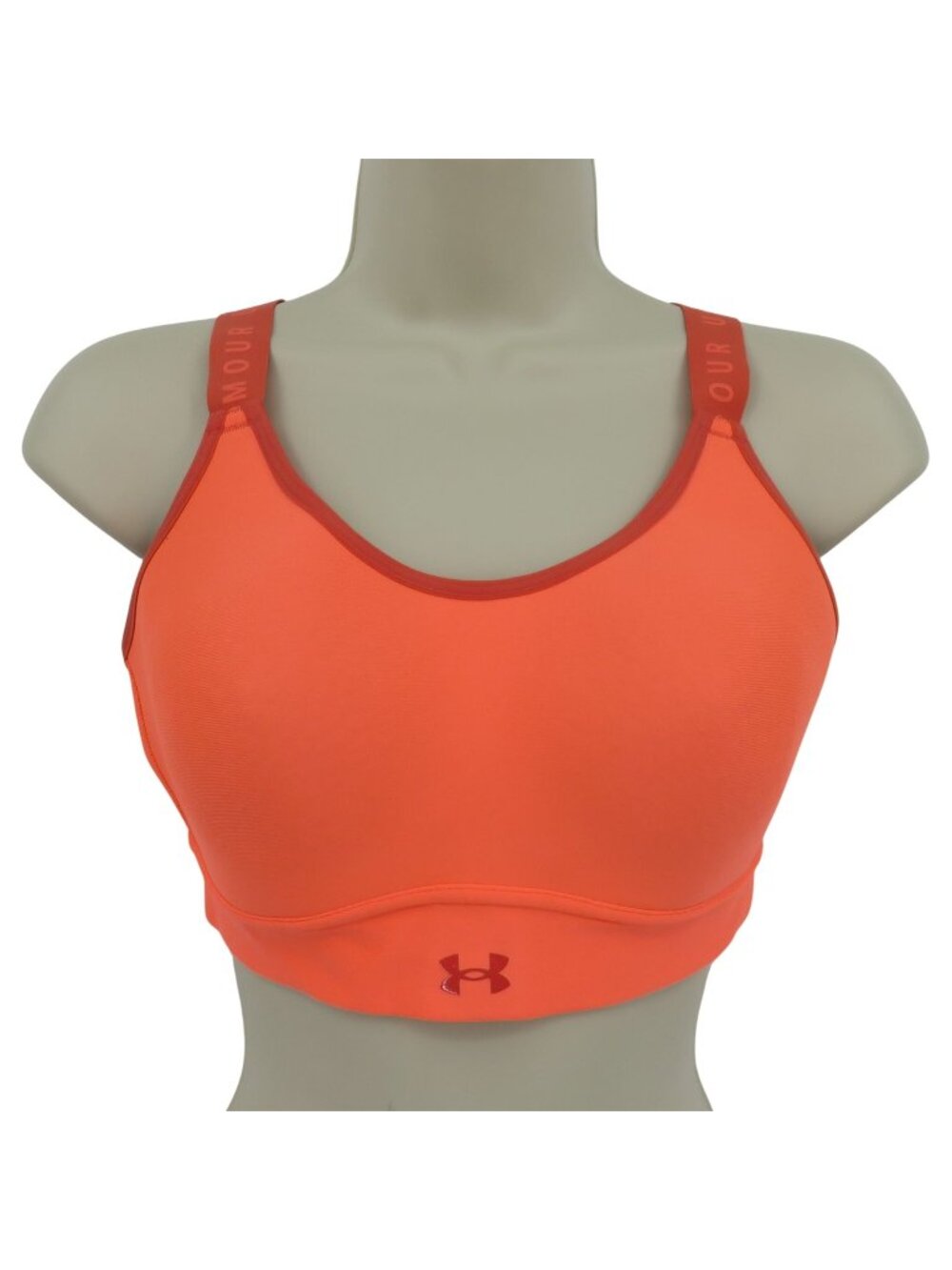 Under Armour Women Large Style 1363353 Neon Orange Fitted Sports Bra Wireless